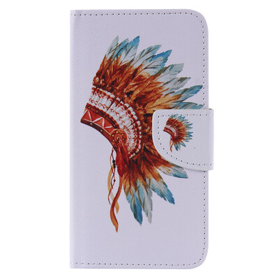 

Indian Hat Design PU Leather Flip Cover Wallet Card Holder Case for LG K10