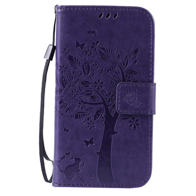 

Purple Tree Design PU Leather Flip Cover Wallet Card Holder Case for SAMSUNG J2
