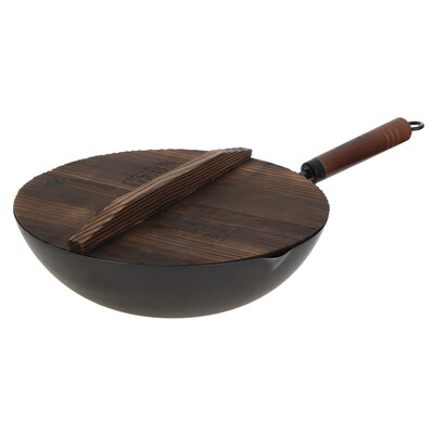 

Jingdong Supermarket Ai Mei Shi 30cm ecological baby fine iron wok no coating really stainless steel household induction cooker gas general ATH3002 gift wood cabinet