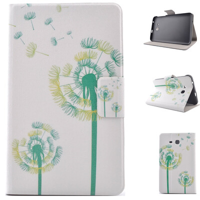 

Green Dandelion Style Classic Flip Cover with Stand Function and Credit Card Slot for Samsung Galaxy Tab 3 Lite T110