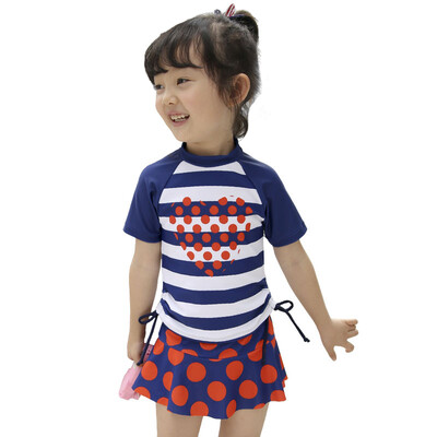 

QIHAI 6607-6 children's body skirt swimsuit cute girl princess skirt swimsuit comfort Korean hot spring swimsuit black  code