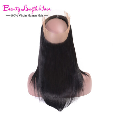

360 Lace Frontal Closure Straight With Baby Hair Unprocessed Virgin Hair Brazilian Straight 360 Lace Frontal