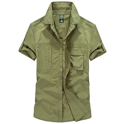 

Battlefield Jeep Speed ​​Dry Shirt Мужчины на открытом воздухе Быстрая сухая рубашка с коротким рукавом Мужчины 17019Z65103 Bean Green M