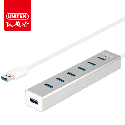 

(UNITEK) USB3.0 Splitter Высокоскоростное расширение 7-портовый концентратор HUB 1,2 метра Ноутбук с несколькими интерфейсами с мощностью 5V2A All-aluminum Y-3090ASL