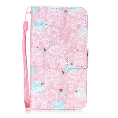 

Розовый слон дизайн PU кожа флип Обложка Кошелек Карты Чехол для Moto ROKR E2