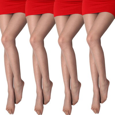 

【Jingdong Supermarket】 Langsha stockings 4 pairs of candy fruit pantyhose female thin section of the core silk plus crotch pants socks lotus root all