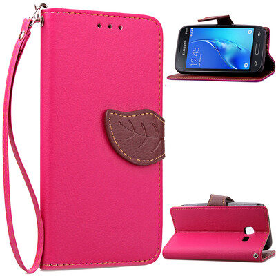 

Pink Design PU Leather Flip Cover Wallet Card Holder Case for Samsung Galaxy J1 Mini