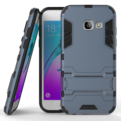 

Dark blue Slim Robot Armor Kickstand Shockproof Hard Rugged Rubber Back Case For SAMSUNG GALAXY A3 2017/A320