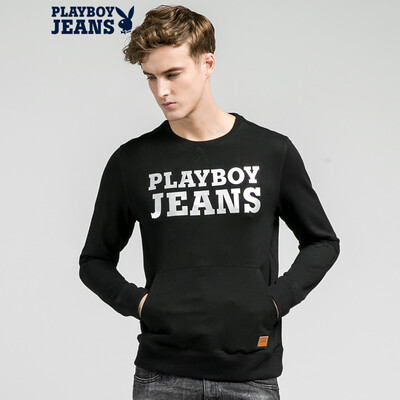 

Playboy PLAYBOYJEANS мужчин круглый шею свитер пальто на открытом воздухе досуг британский стиль черный пиджак 53107005 S