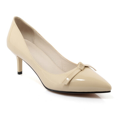 

WETKISS Big Size 32-43 New Style Womens Shoes Solid Pointed toe Women Pumps Bow Shoes High Thin Heeled Pumps Boat Shoes Women