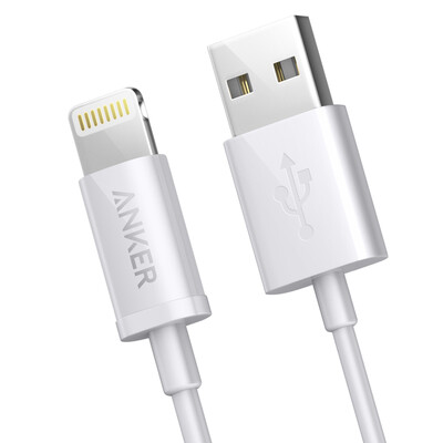 

Anker Anke MFi certification 76 5s Apple data cable 18 m white mobile phone charger line power cord support iphone5 6s 7P SE ipad airmini