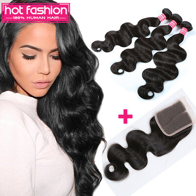 

Grade 8A Brazilian Virgin Human Body Wave Unprocessed Brazilian Virgin Hair 3 Bundles Hot Fashion Hair Products Natural Color Hair