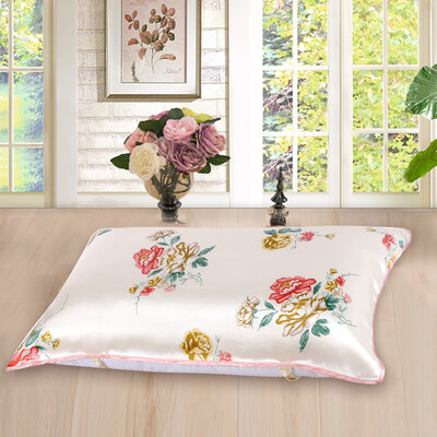 

Taihu Lake snow bed home textile silk pillow pillow 100 silkworm silk single pillow pillow single loaded red peony 48 74cm