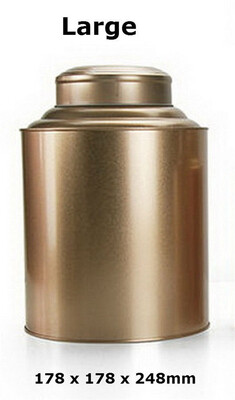 

Double Lid Tea Tin Metal Canister Coffee Can Jar Kitchen Storage Food Container Gold 17.8x24.8cm