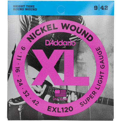 

D'Addario (D'Addario) EXL120 Электрическая гитарная струна сверхтонкой электрогитары из тонкой производственной струны EXL120 (009-042)