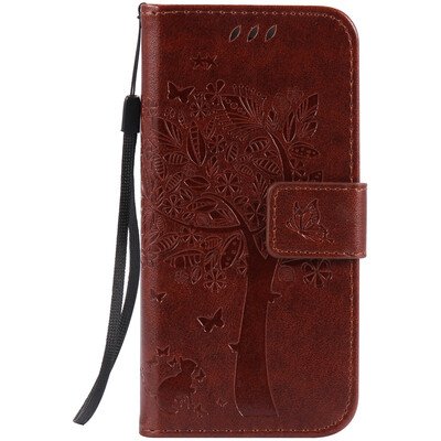 

Brown Tree Design Кожа PU флип крышки Кошелек Карты Держатель чехол для IPHONE 7