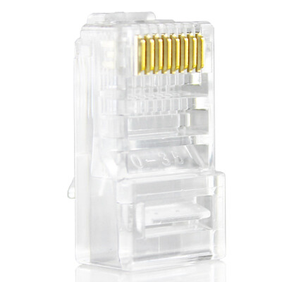 

Haile HT-510-10 высококачественный 8P8C шесть неэкранированных инженерных сетей кристалл головка сетевого кабеля разъем 50U позолоченный (10 / сумка)