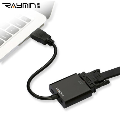 

Rui Ming RA215BK-0300 HDMI to VGA cable with audio VGA converter connector HD cable computer box connection video cable 3m