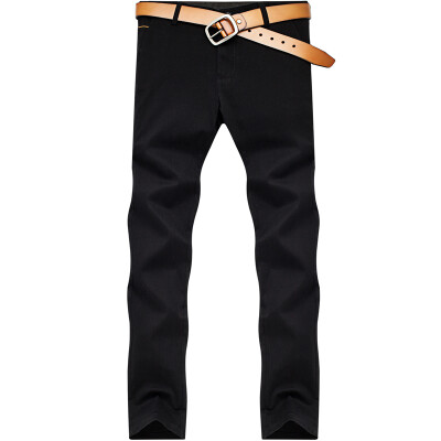 

Marilon (Marland) Business Elastic Casual Pants Men Slim Cotton Straight Pants Westgate Long Pants Black 32 G09