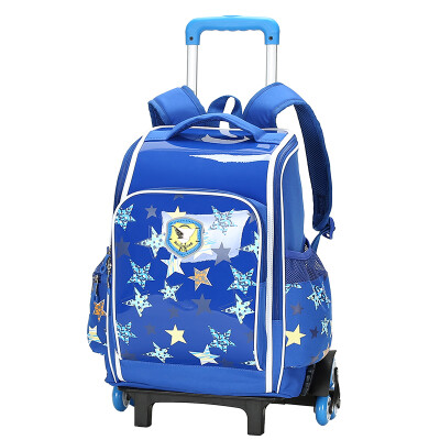 

Carany Carany primary school student drawbars bag 1 - 3 - 6 grade burden backpack six wheel lever shoulder bag CX8460 Po Blue Star