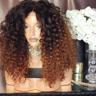 

Brazilian Virgin Human Hair Wigs Ombre Loose Curly Glueless Full Lace Human Hair Wigs For Black Women Lace Front Human Hair Wigs