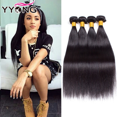 

8A Grade Brazilian Human Hair Straight YYONG Hair Product Brazilian Straight Vigin Hair 4 Bundles 1B Brazilian Hair Extensions