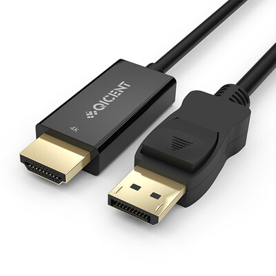 

QIC DTH4-20-BK Конвертер DP в HDMI Displayport to HDMI адаптер высокой четкости HD интерфейс кабель компьютер подключение проектор дисплей ТВ поддержка 4K 2 метра