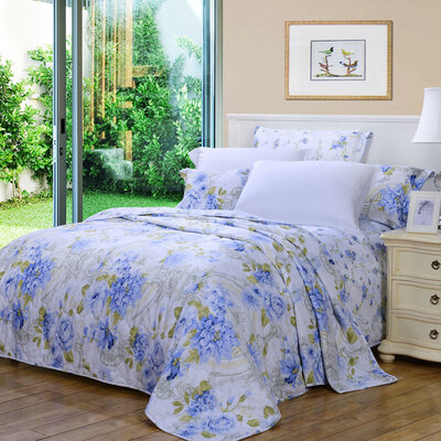 

Fu&39anna FuANNA home textiles summer cool quilt is the core cotton active printing summer can be washed air-conditioned by Fang Fei April 12 m bed 152cm 210cm blue