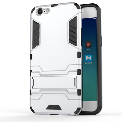 

Серебряный Slim Robot Armor Kickstand Ударопрочный жесткий корпус из прочной резины для OPPO A39