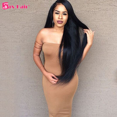 

Silky Straight Lace Front Wig For Black Women Glueless Lace Front Wigs Human Hair With Baby Hair In Stocked 150% Density Zax Hair