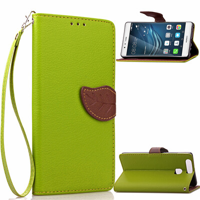 

Green Design PU Leather Flip Cover Wallet Card Holder Case for Huawei P9