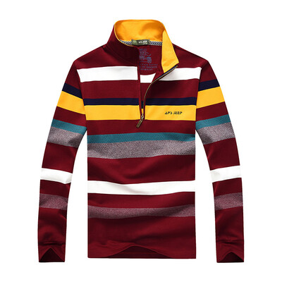 

Battlefield Jeep Knit Sweater Мужские полоски Slim Business Leisure POLO 16001Z5004 Wine Red M