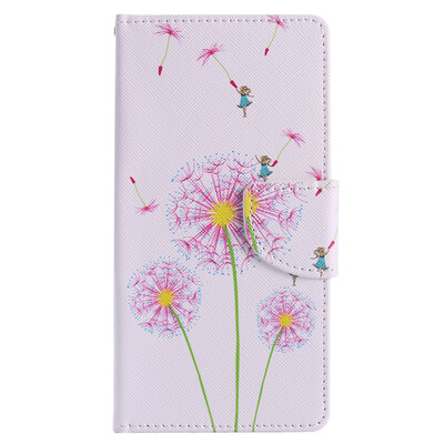 

Pink Dandelion Design PU Leather Flip Cover Wallet Card Holder Case for SONY XZ