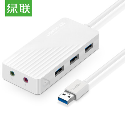 

Зеленый (UGREEN) USB Splitter 3.0 Внешняя независимая звуковая карта Свободный концентратор концентратора HUB Ноутбук Подключение Микрофон для наушников 3,5 мм Аудио конвертер 1 Метр Белый 30419
