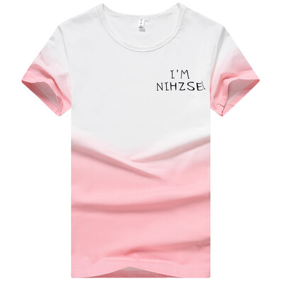 

Арктический кашемир Bejirog футболка мода Slim с короткими рукавами футболки мужская круглая шея футболка 17030BJT96 белый порошок 2XL