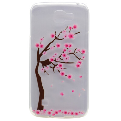 

Cherry tree Pattern Soft Thin TPU Rubber Silicone Gel Case Cover for LG K4