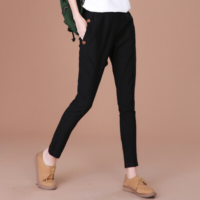 

CITYPLUS Arts Fan was thin elastic feet Harlan pants casual pants CWKX172263 black M