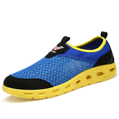 

Precentor men&39s casual shoes breathable mesh shoes men&39s holes shoes lazy sleeves hollow sandals 666 blue 39 yards