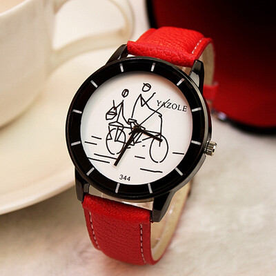 

Watch female watch fashion black and white cartoon belt simple needle buckle student fashion table YZL0540TH-1