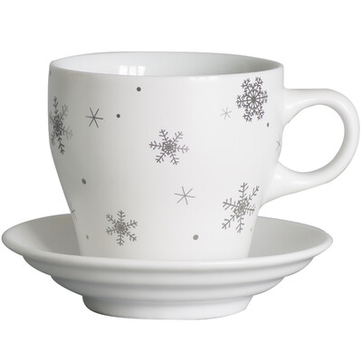 

Jingdong Supermarket Gui Bao Mug Cup Snowflake Series with a dish Creative Simple Coffee Cup Couple Cup Office Milk Cup - No Light