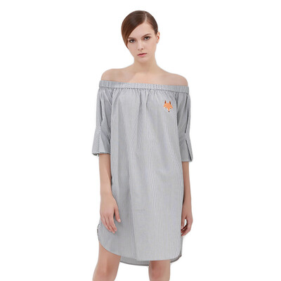 

UR Women &39s character stripes loose tide A word dress WG36S7AF2001 black gray system