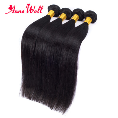 

Malaysian Virgin Hair Straight 4Bundles Unprocessed Virgin Malaysian Hair Weave Anne Well Hair 7A Human Hair Bundles Straight 100g