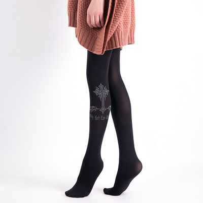 

TOLORINIE stockings left leg tattoo jacquard spring&summer rendering sexy pantyhose 1 group K1119C9999