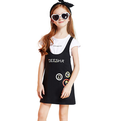 

Disha DEESHA Girls' Set Little Hat Letter Print Big Child Slim Set 811721908 Black 150