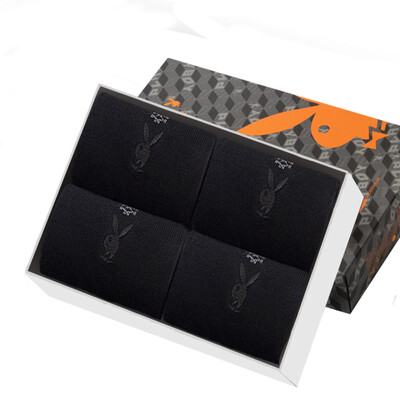 

Jingdong supermarket PLAYBOY Playboy 2530 business men socks 4 double gift boxed men&39s socks in the tube cotton socks four seasons sweat breathable black 4