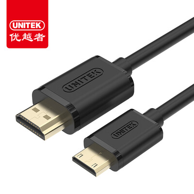 

(UNITEK) Mini HDMI to HDMI cable Mini HDMI video conversion cable 1 meter tablet computer access TV line mini two-way conversion HD line black Y-C151