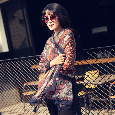 

Jingdong supermarket Yimihuasha yimihuasha Women&39s scarves spring&summer sun scarves shawl dual-use scarf color clouds of the South Tibetan green side