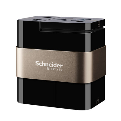

Ши Наайд Electric (Schneider Electric) многострановой путешествия конвертер умного USB зарядки зарядного устройства - черное золото