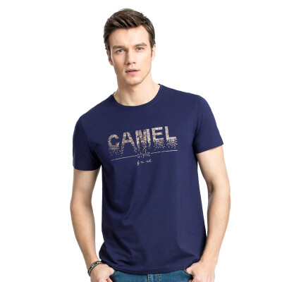 

Camel (CAMEL) men's casual letter pattern round neck daily youth short-sleeved T-shirt X7B189068 dark red XL