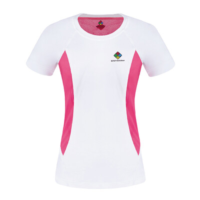 

8264 outdoor sports ladies comfortable breathable moisture perspiration fashion spell color quick-drying short-sleeved T-shirt K7S142516 white pomegranate red